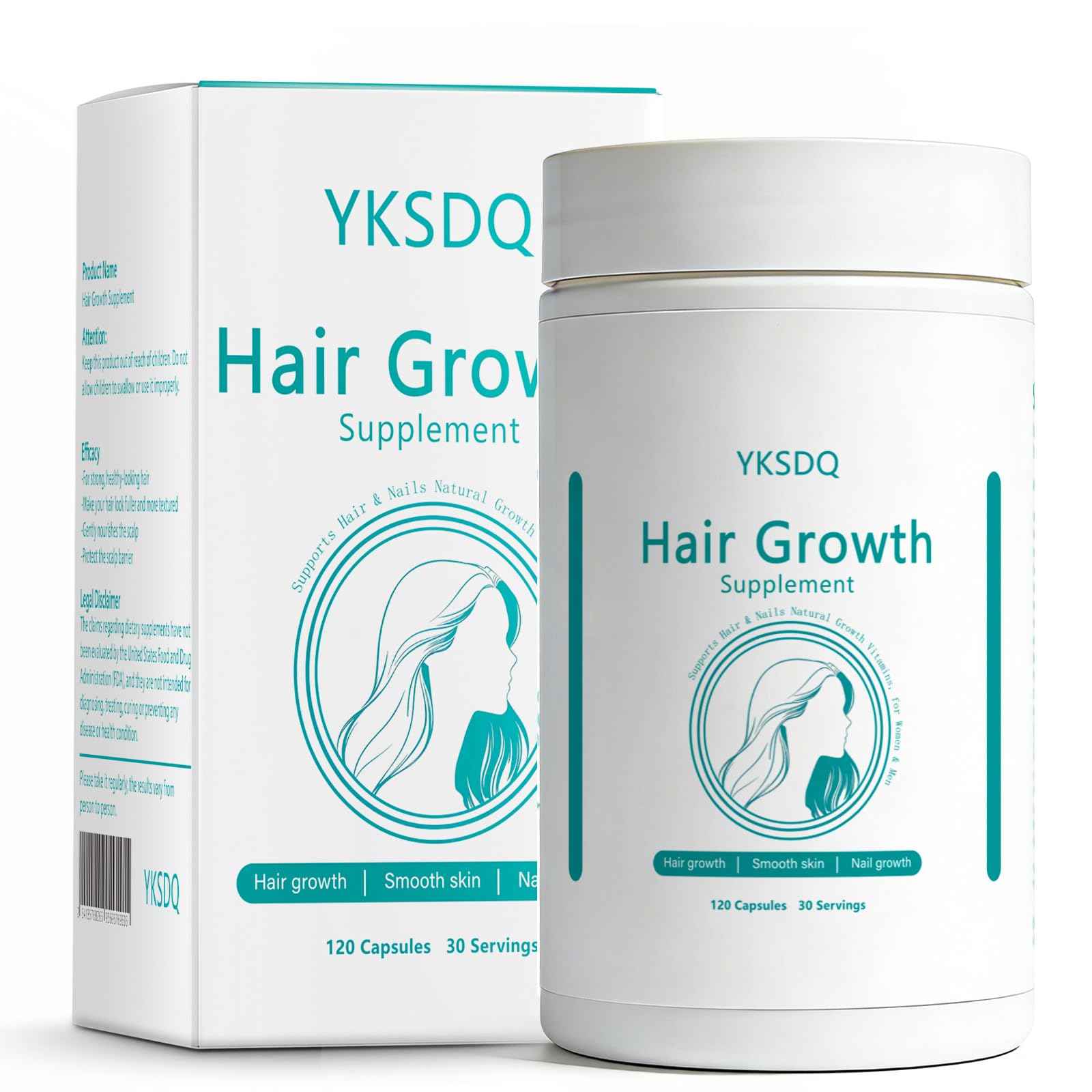 Hair Growth Biotin 10000mcg Supplement with Vitamins A C D E & Calcium - 30-in-1 Formula for Hair & Nails Support, for Women & Men, 30 Servings (1) - TrustMedUSA