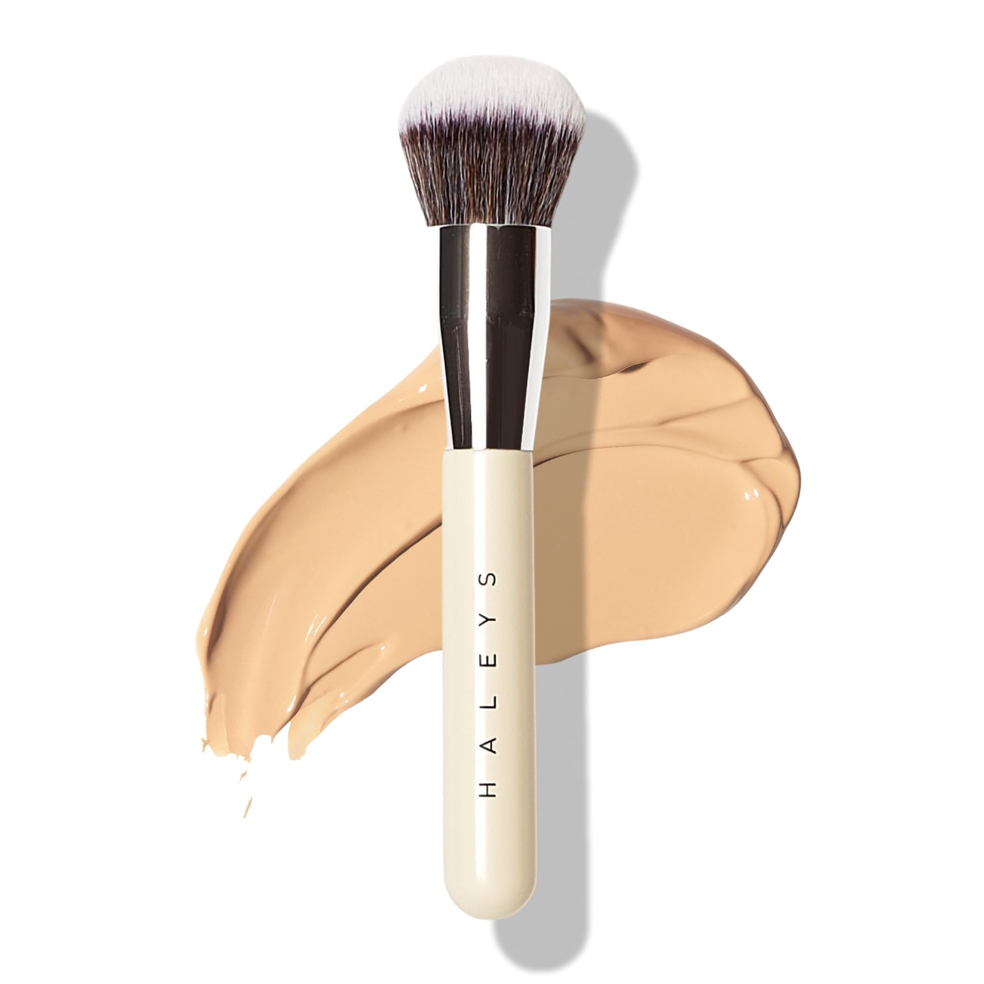 Haleys Beauty Kabuki Foundation Brush For Applying Powder, Foundation, Bronzer, Blush, and Mineral Make up, Soft Bristles, Seamless Blending, Makeup Brushes Essential, Vegan & Cruelty Free - TrustMedUSA