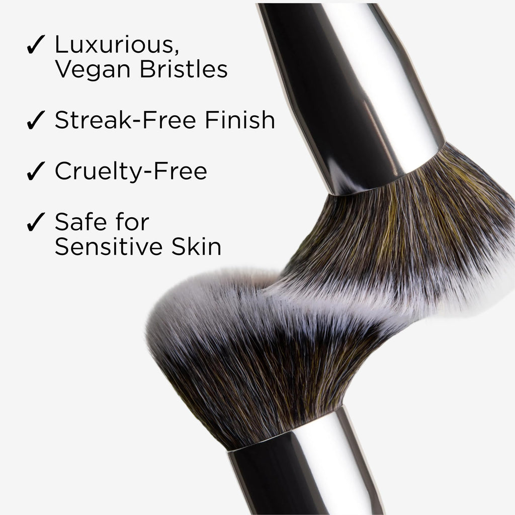 Haleys Beauty Kabuki Foundation Brush For Applying Powder, Foundation, Bronzer, Blush, and Mineral Make up, Soft Bristles, Seamless Blending, Makeup Brushes Essential, Vegan & Cruelty Free - TrustMedUSA