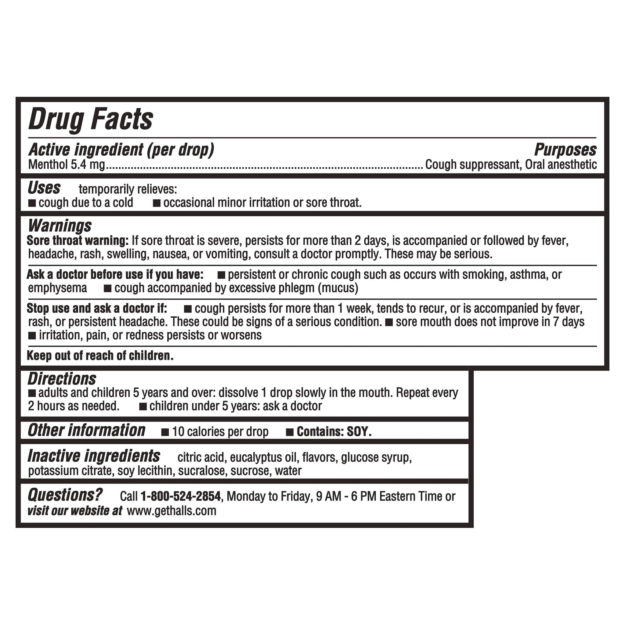 HALLS Cough and Throat Relief Mentho-Lyptus Cough Drops, 30 Drops - Maple Wellness Supplements