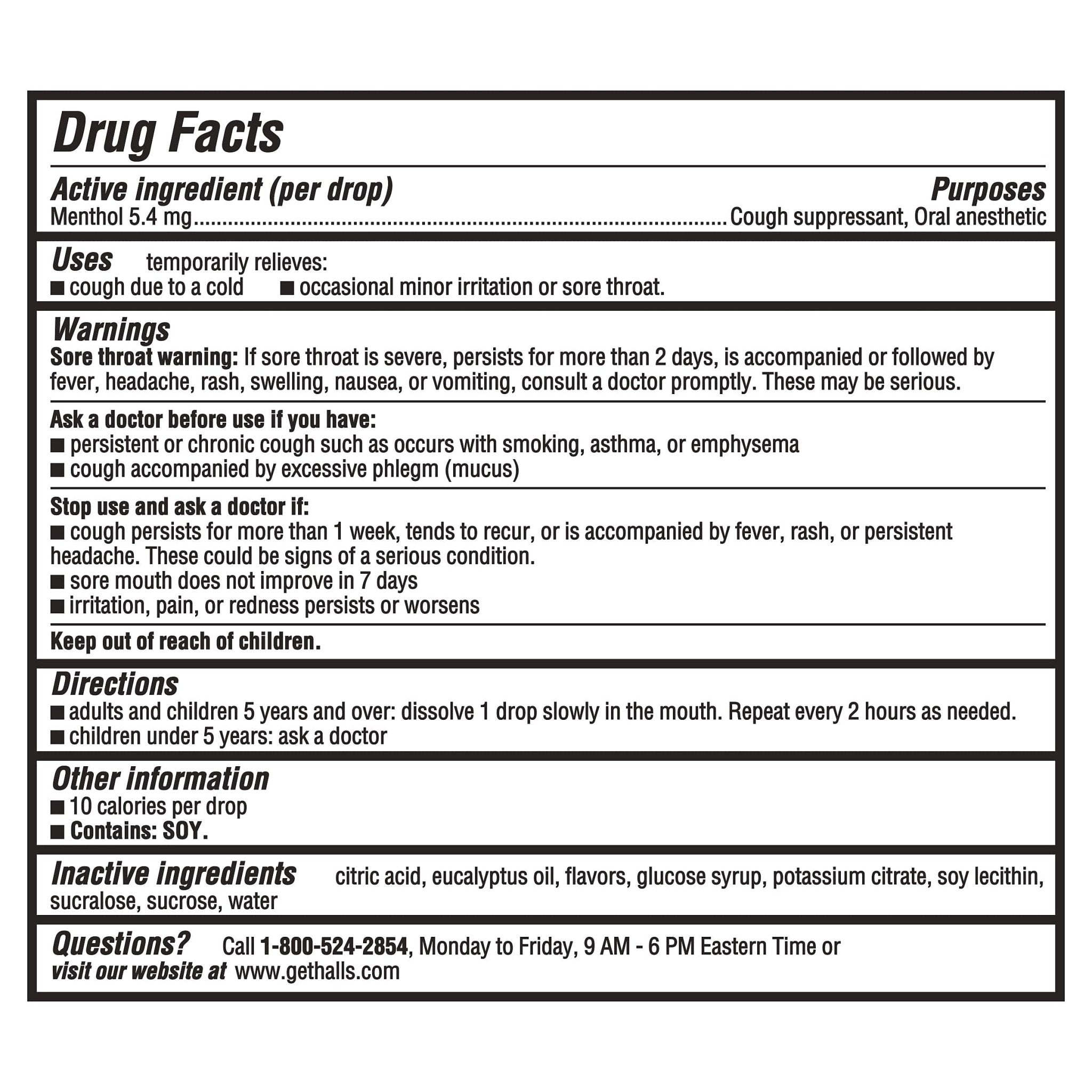HALLS Cough and Throat Relief Mentho-Lyptus Cough Drops, Value Pack, 80 Drops - Maple Wellness Supplements