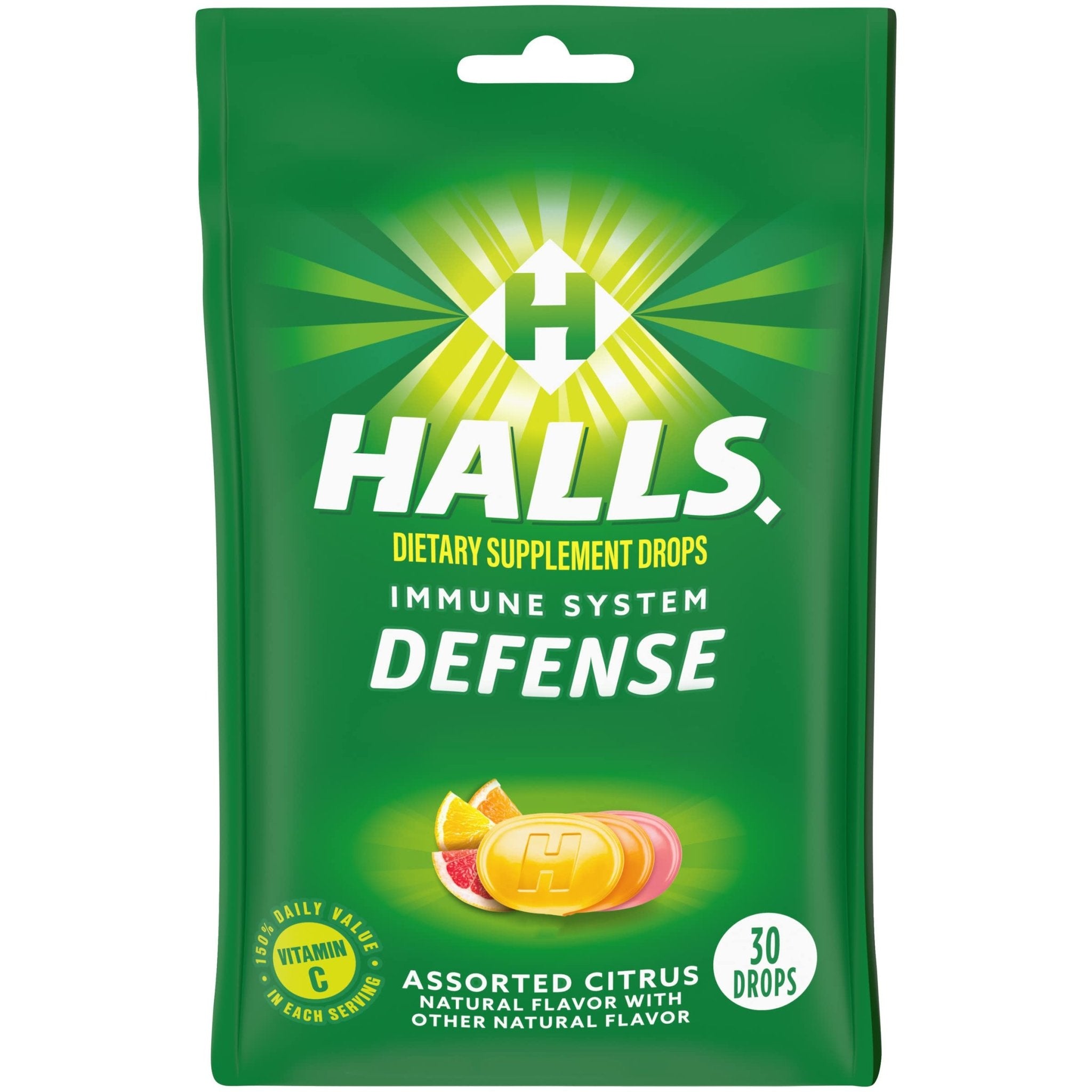 Halls Cough Drops, Assorted Citrus, Cranberry, 30 Count - Maple Wellness Supplements