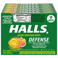 HALLS Defense Assorted Citrus Vitamin C Drops, 20 Sticks of 9 Drops (180 Total Drops) - Maple Wellness Supplements