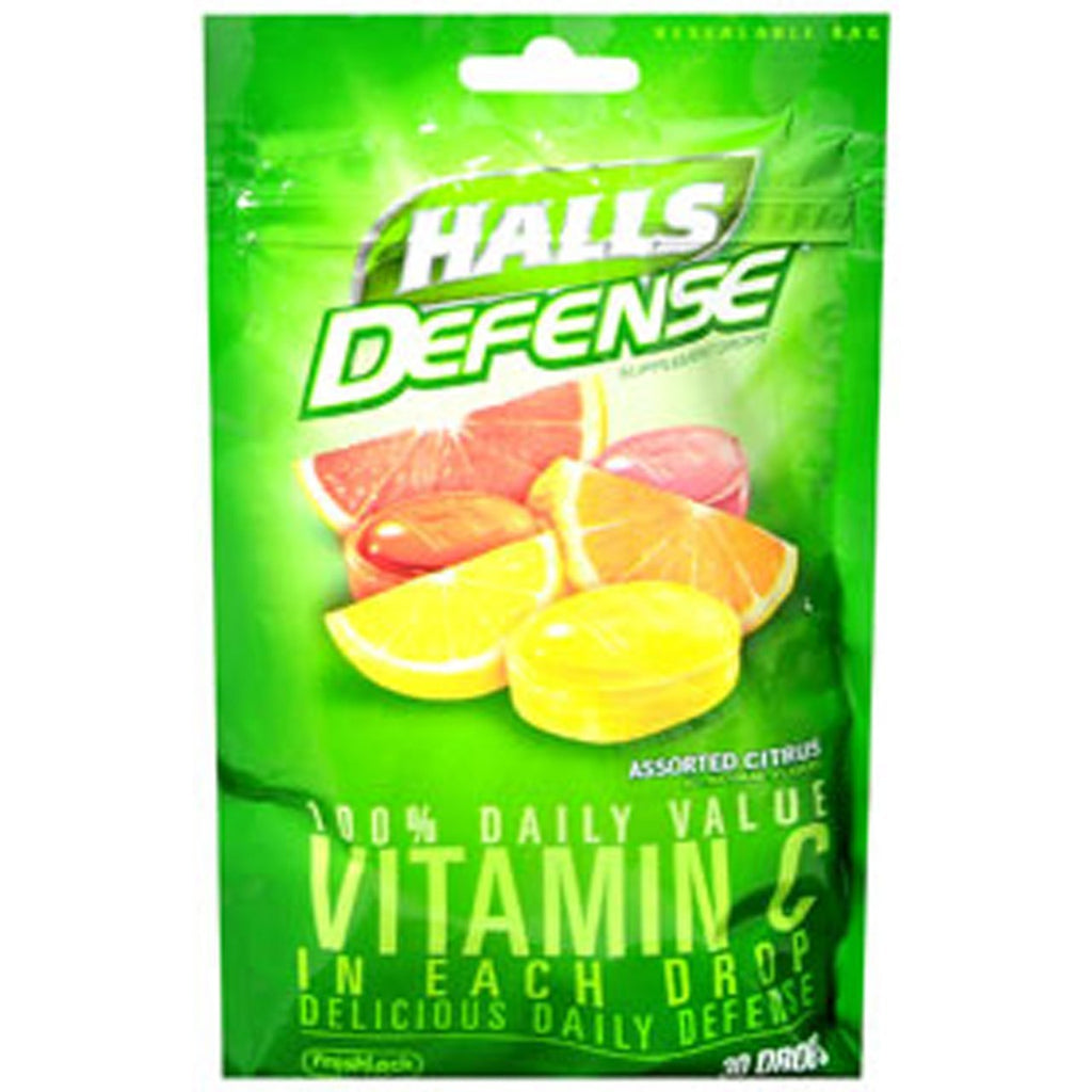 Halls Defense Vitamin C Assorted Citrus Supplement Drops - 30 Drops - Maple Wellness Supplements