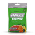 Halls Defense Vitamin C Drops Sugar Free Assorted Citrus - 25 ct, Pack of 4 - Maple Wellness Supplements