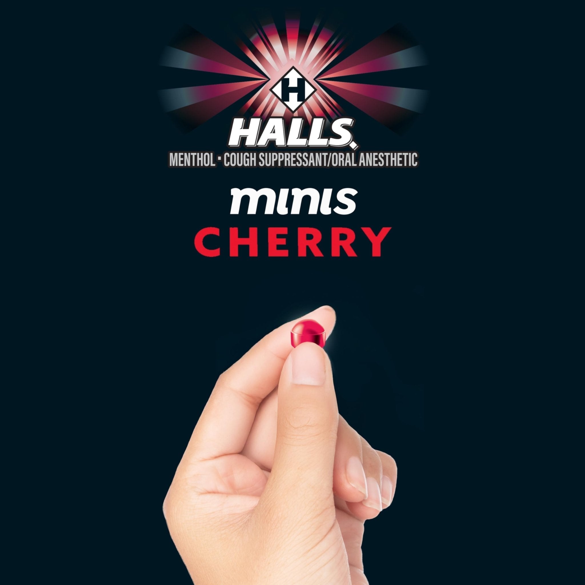 HALLS Minis Cherry Flavor Sugar Free Cough Drops, 48 Drops - Maple Wellness Supplements