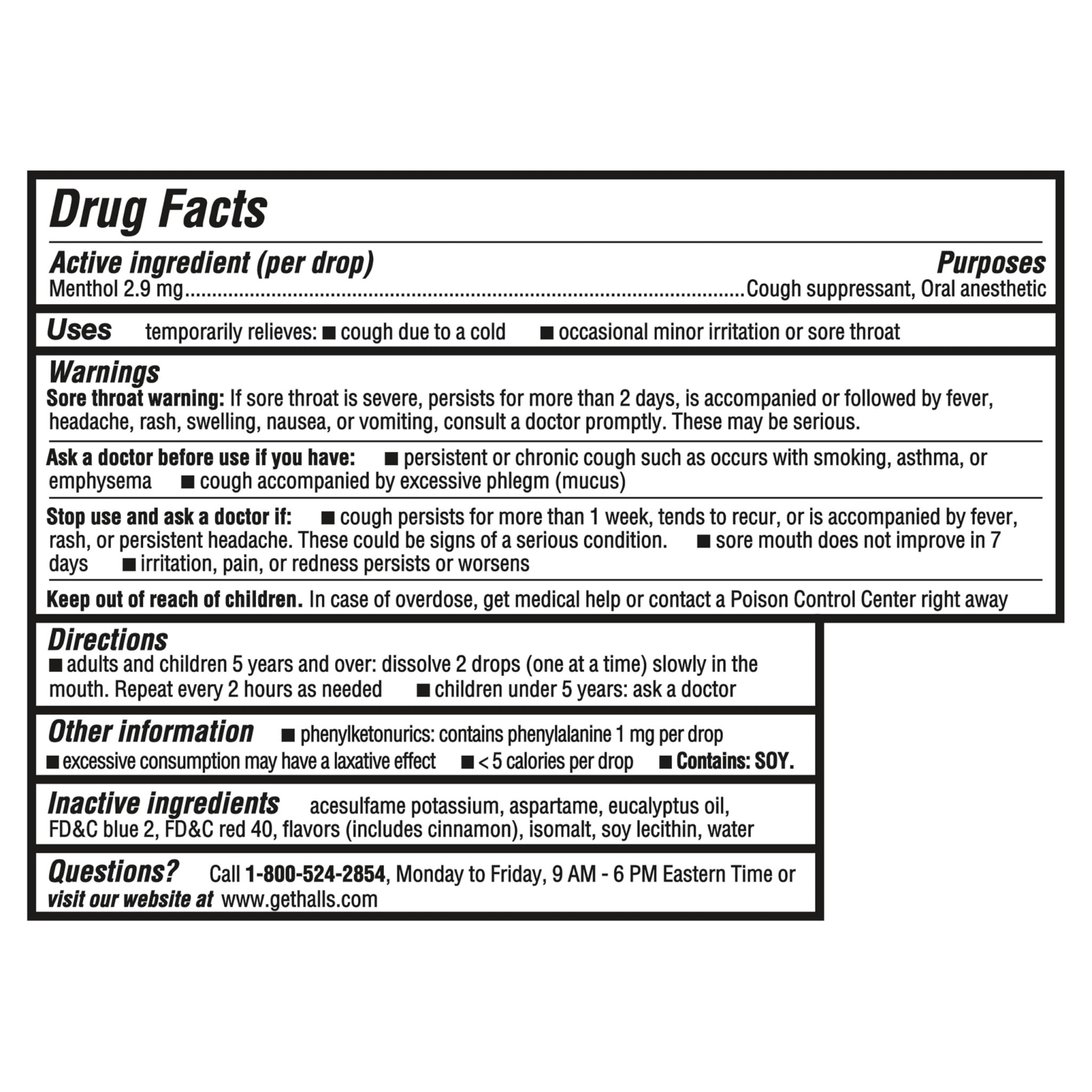 HALLS Minis Cherry Flavor Sugar Free Cough Drops, 48 Drops - Maple Wellness Supplements