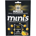 Halls Minis Honey Lemon Flavor Sugar Free Cough Drops, 48 Drops - Maple Wellness Supplements