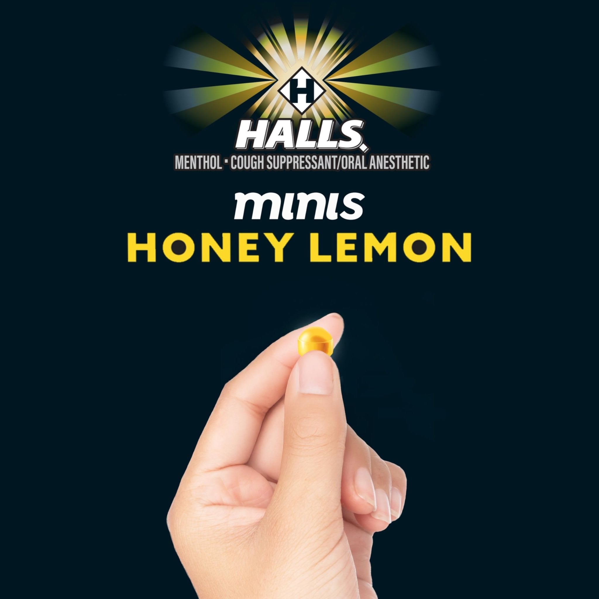 Halls Minis Honey Lemon Flavor Sugar Free Cough Drops, 48 Drops - Maple Wellness Supplements