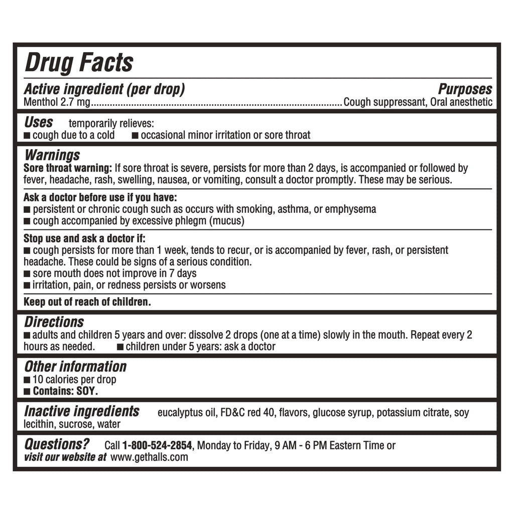 HALLS Throat Relief Strawberry Cough Drops, Value Pack, 80 Drops - Maple Wellness Supplements