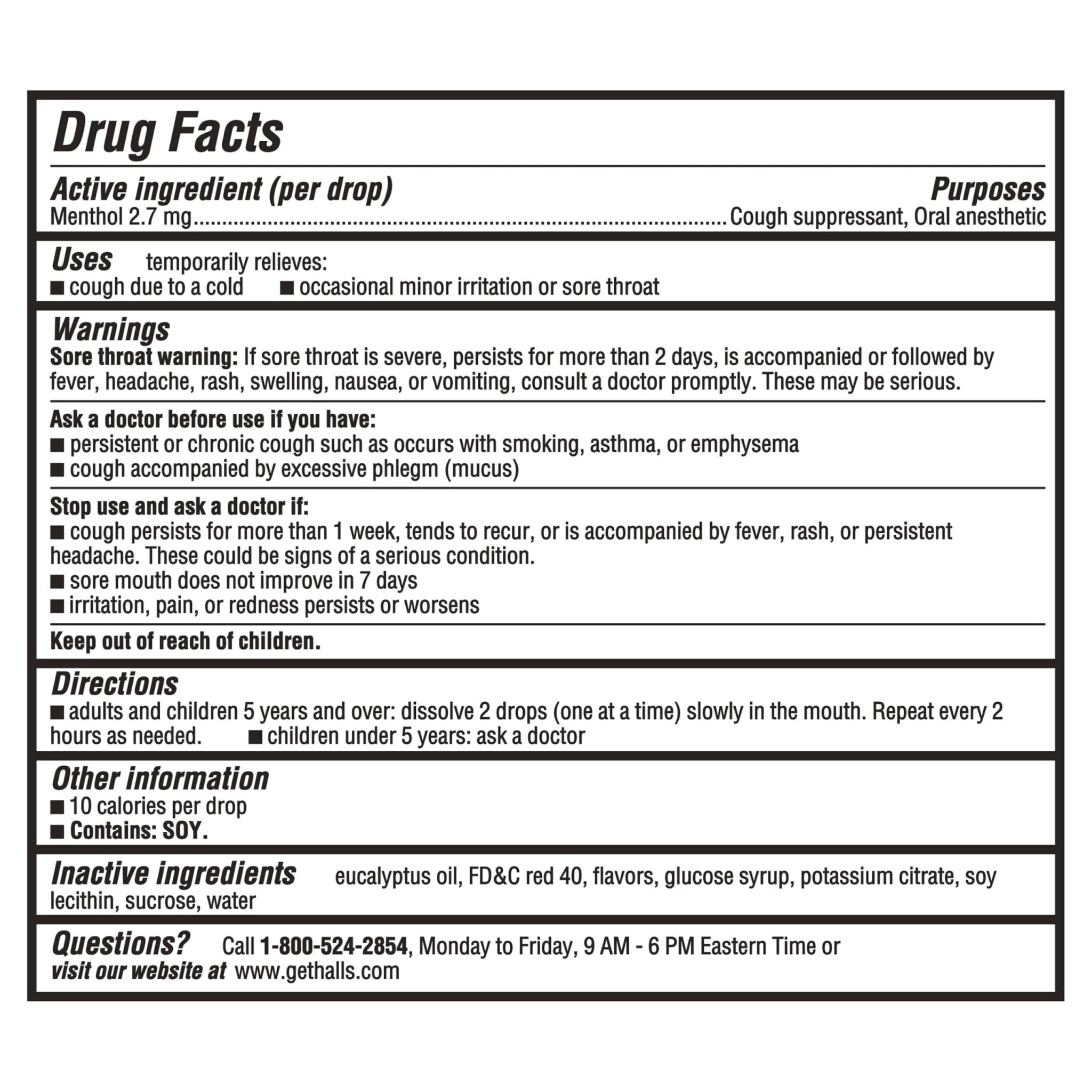 HALLS Throat Relief Strawberry Cough Drops, Value Pack, 80 Drops - Maple Wellness Supplements