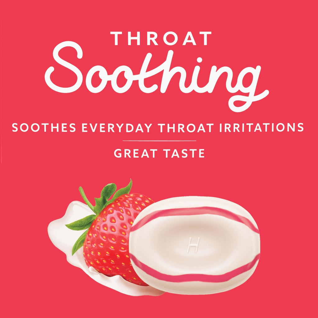 HALLS Throat Soothing Creamy Strawberry Throat Drops, 70 Drops - Maple Wellness Supplements