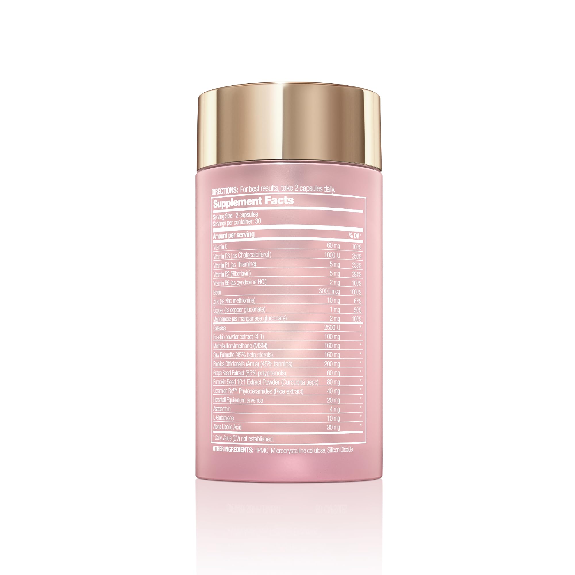 Halo Beauty Hair Skin & Nails Supplement | Thicker Hair Growth, Radiant Skin & Strong Nails Support with Biotin, Saw Palmetto & Phytoceramides | Vegan Capsules | Made in USA | 1-Month Supply - TrustMedUSA