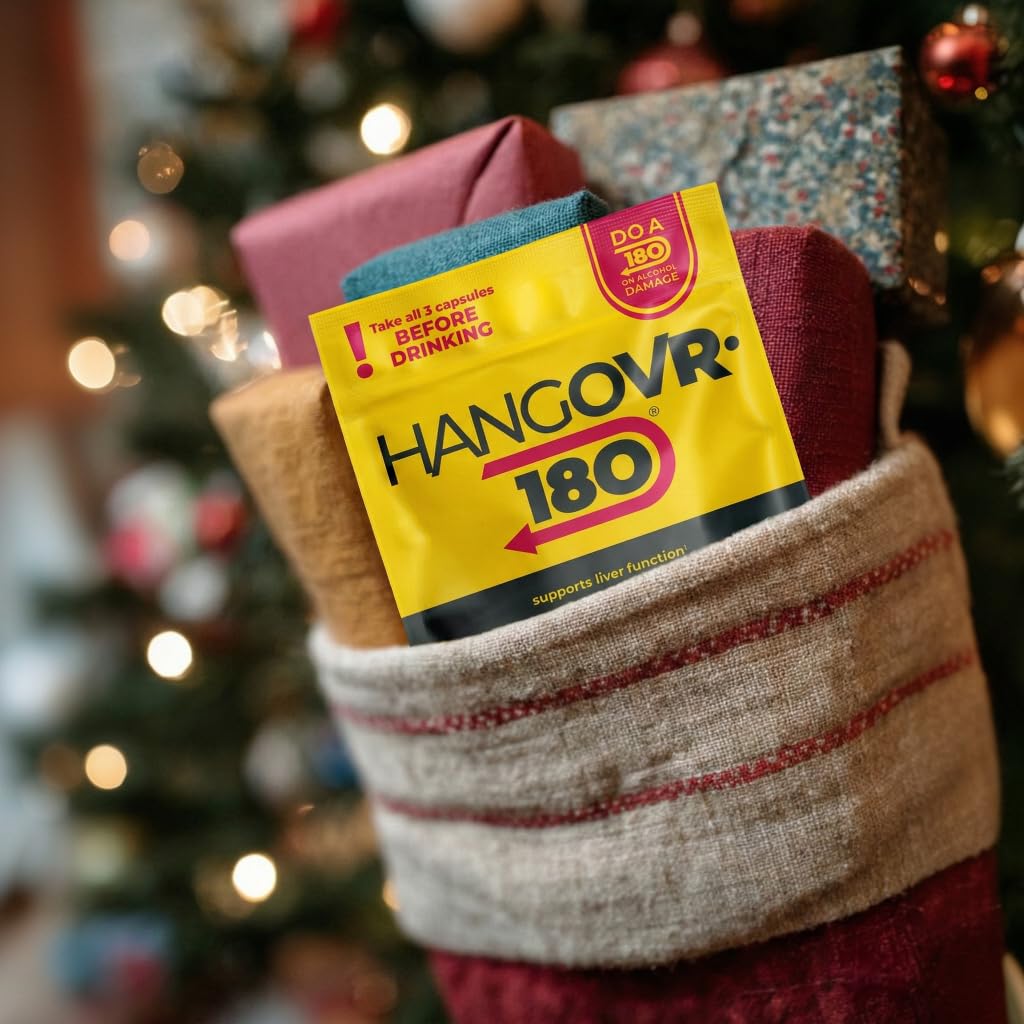 Hangovr 180 Tri-Power Before Drinking Defense 4 Pack - Support Liver & Brain Health, Feel Fresher & Better Energy - Take Before Drinking for Relief, 3 Capsules per Pouch - TrustMedUSA