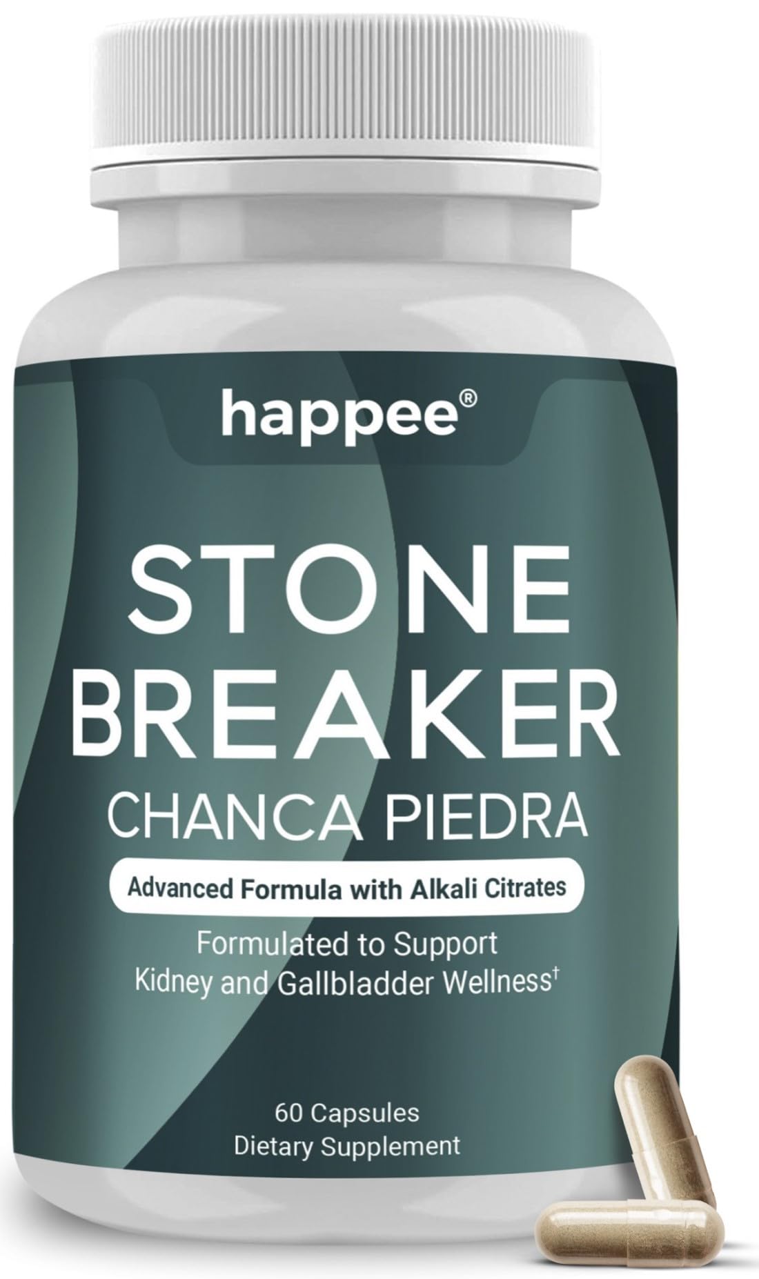 Happee Chanca Piedra Stone Breaker Kidney & Gallbladder Cleanse – Kidney Stone Dissolver & Passage Support - High Potency Phyllanthus Niruri with Magnesium, Potassium & Herbal Blend - 60 Capsules - TrustMedUSA