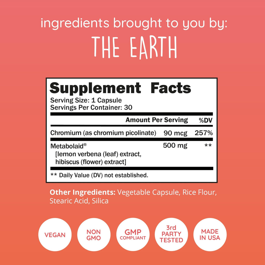 Happy Healthy Hippie GLP-1 Supplement (Metabolaid™ + Chromium) + Appetite Suppressant for Women | Metabolism Booster (AMPK) for Weight | Belly Fat Burner | Hunger & Cravings Control - 30 Vegan Caps - TrustMedUSA
