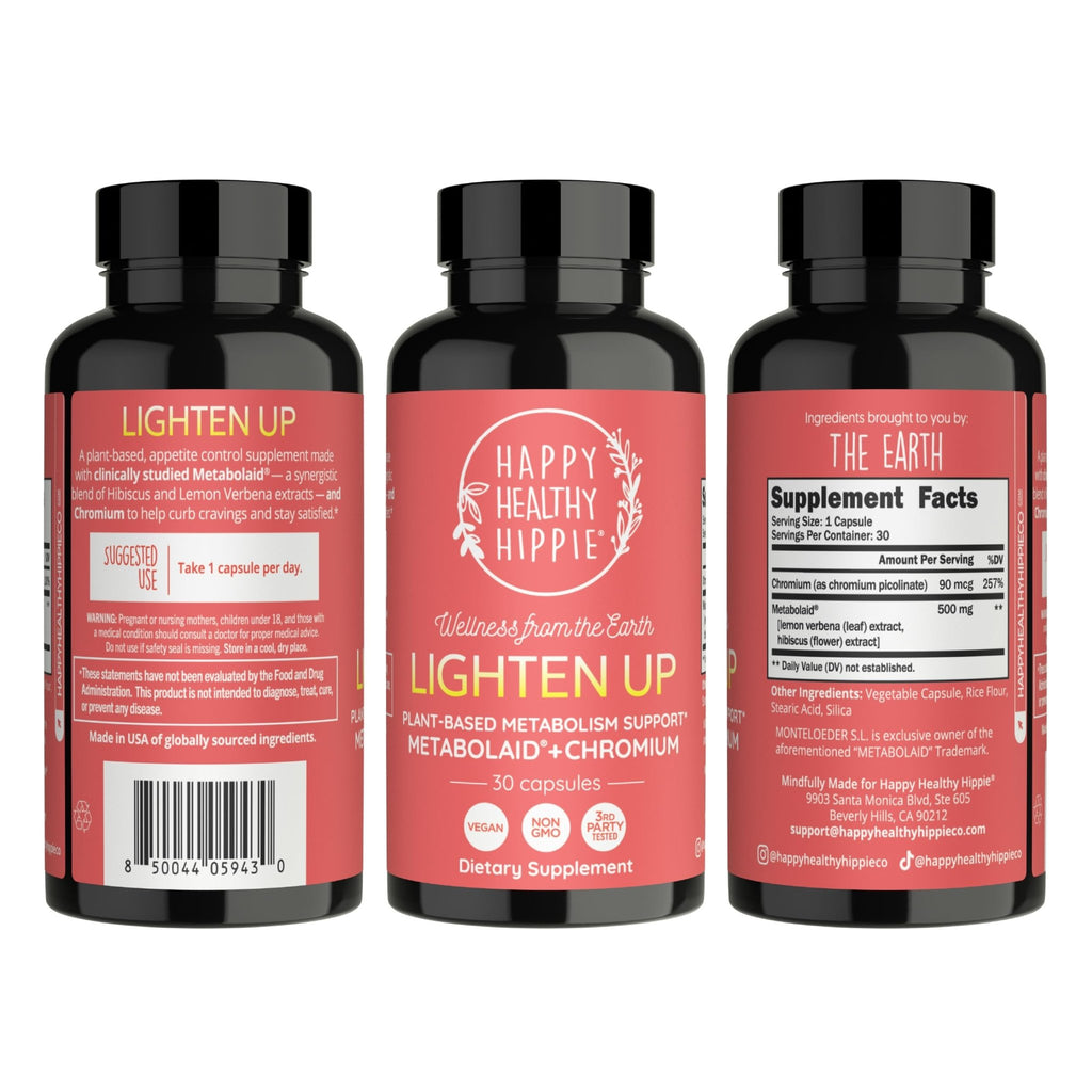 Happy Healthy Hippie GLP-1 Supplement (Metabolaid™ + Chromium) + Appetite Suppressant for Women | Metabolism Booster (AMPK) for Weight | Belly Fat Burner | Hunger & Cravings Control - 30 Vegan Caps - TrustMedUSA