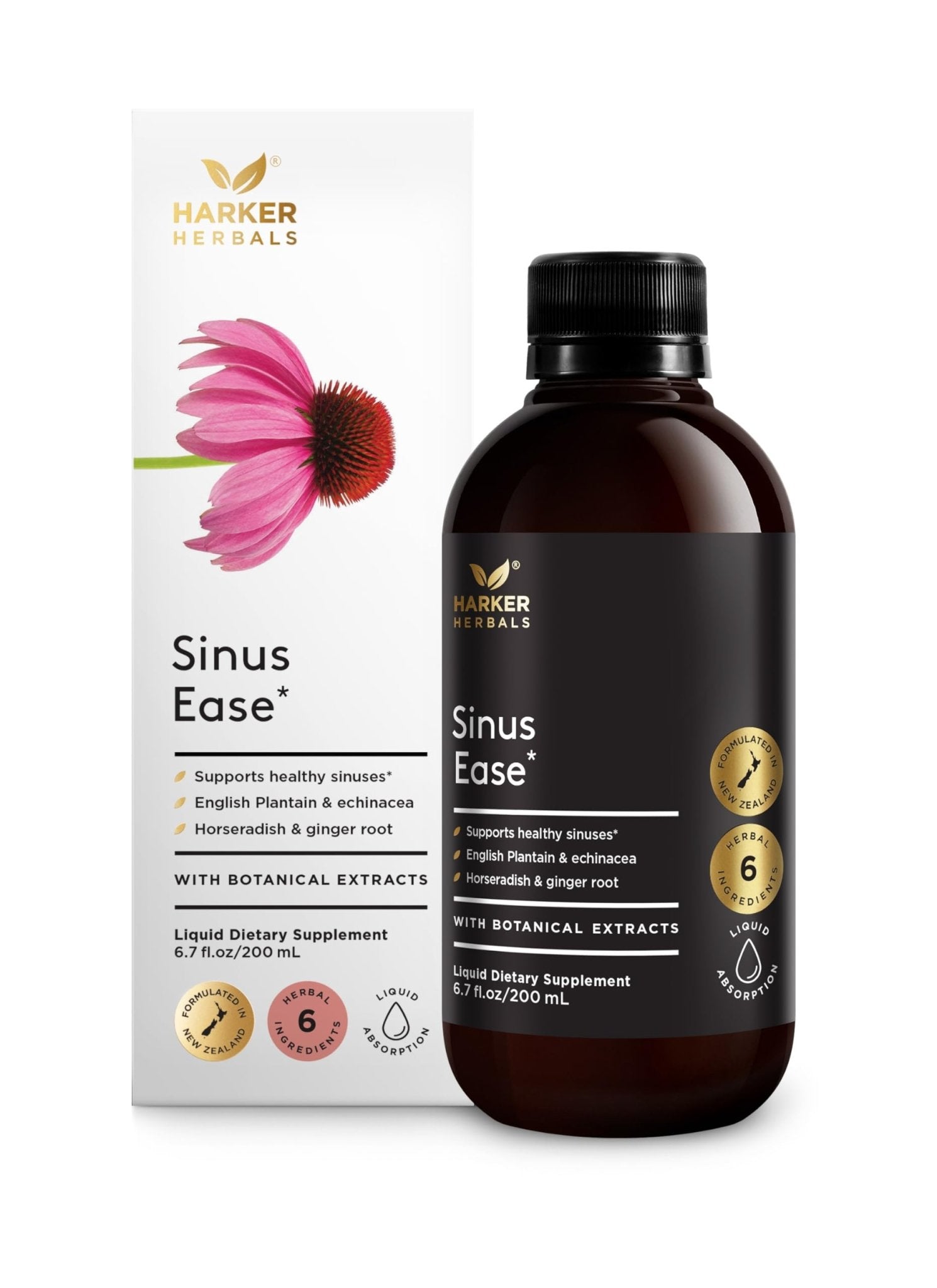 Harker Herbals Sinus Ease Syrup, Herbal Nasal Care for Runny Nose, Sinus Pressure, High Absorption, Herbal Flavor, Plant-Based - 6.7 Fl oz (40 Servings) - TrustMedUSA
