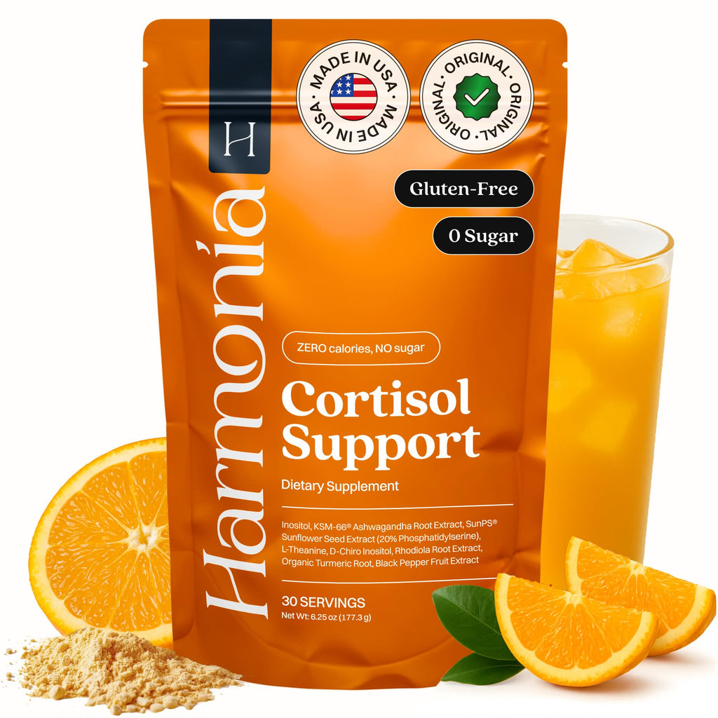 Harmonia Cortisol Cocktail | Cortisol Supplements for Women & Men with Ashwagandha, Magnesium & L-Theanine | Drink Harmonia for Stress Relief, Weight Management - TrustMedUSA