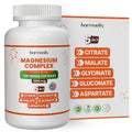 HARMONIFY Magnesium Glycinate Citrate Malate Aspartate Gluconate, 5 in 1 Formula, 120 Purified Veggie Capsule, 1000 mg, Gluten Free, Non-GMO, 60 Days Serving - TrustMedUSA