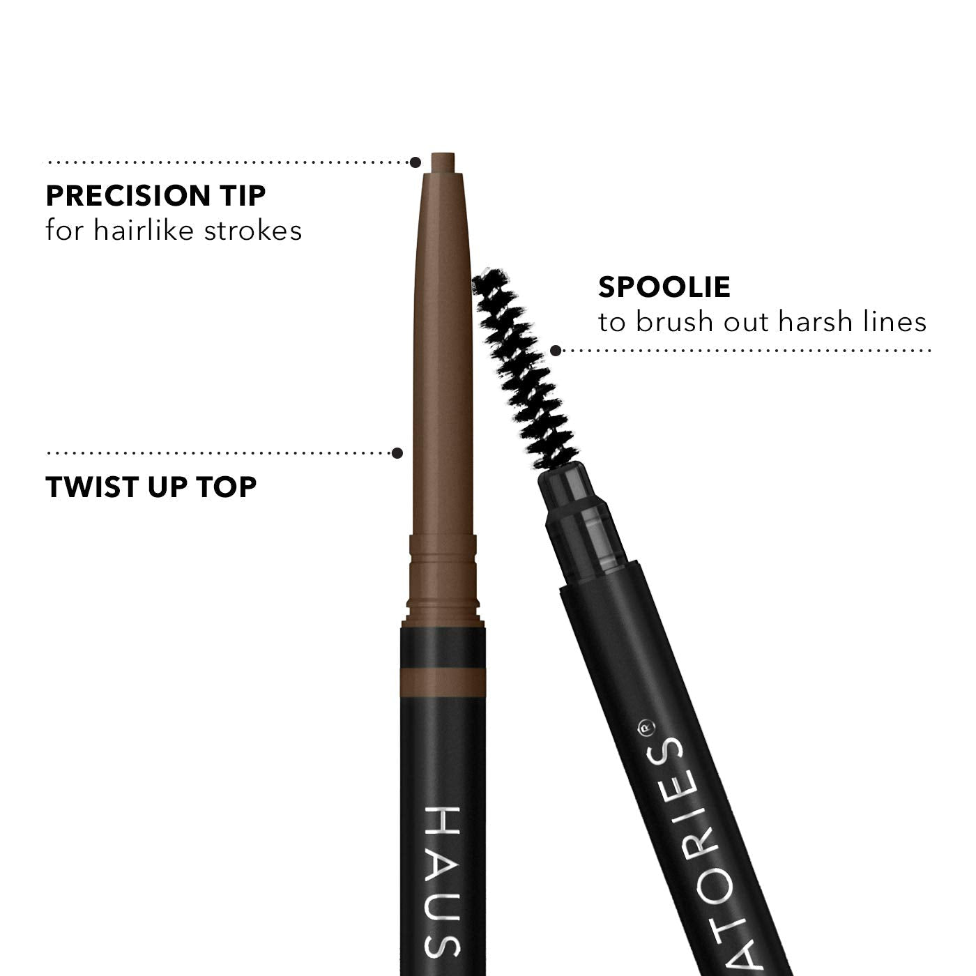HAUS LABORATORIES by Lady Gaga: THE EDGE MICRO-TIP PRECISION BROW PENCIL, Medium Brown - TrustMedUSA