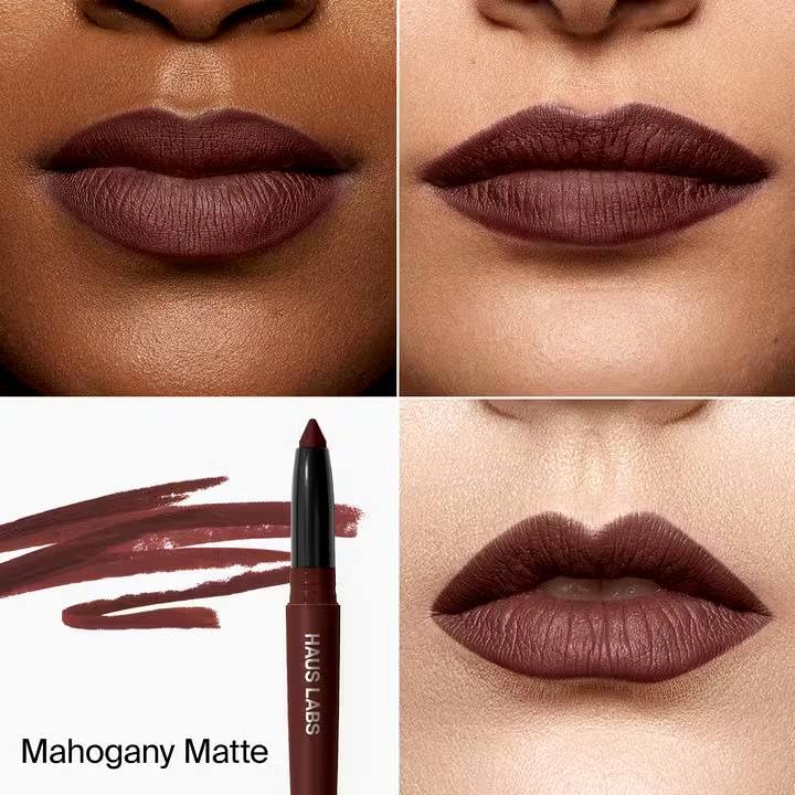 HAUS LABS BY LADY GAGA Le Monster Lip Crayon - Mahogany Matte & ENTEL Aloe vera Sheet Masque (BONUS) - TrustMedUSA