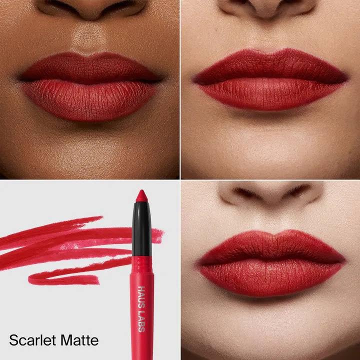 HAUS LABS BY LADY GAGA Le Monster Lip Crayon Scarlet Matte & ENTEL Aloe vera Sheet Masque (BONUS) - TrustMedUSA