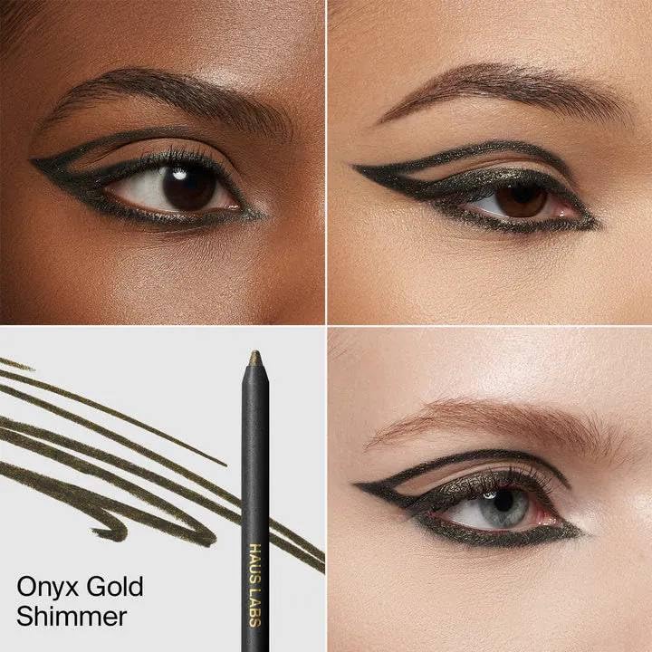 HAUS LABS BY LADY GAGA Optic Intensity Eco Eyeliner - Onyx Gold Shimmer + Complimentary Sheet Face Masque - TrustMedUSA