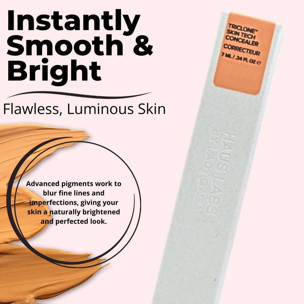 HAUS LABS BY LADY GAGA Triclone Skin Tech Hydrating + De-puffing Concealer with Fermented Arnica 22 Light Medium Peach - TrustMedUSA