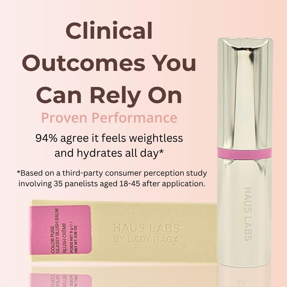 Haus Labs Color Fuse Longwear Hydrating Glassy Lip + Cheek Blush Balm Stick - Glassy Lilac - TrustMedUSA