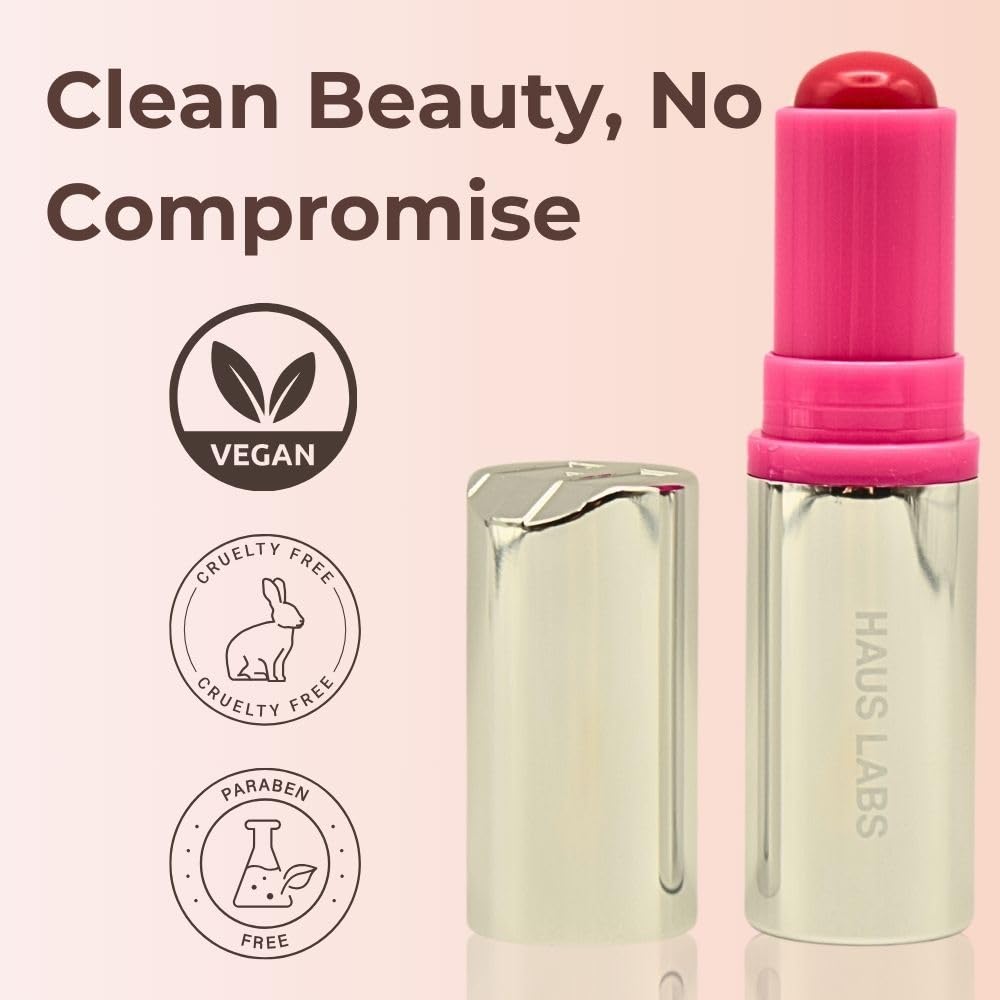 Haus Labs Color Fuse Longwear Hydrating Glassy Lip + Cheek Blush Balm Stick - Glassy Pitaya - TrustMedUSA