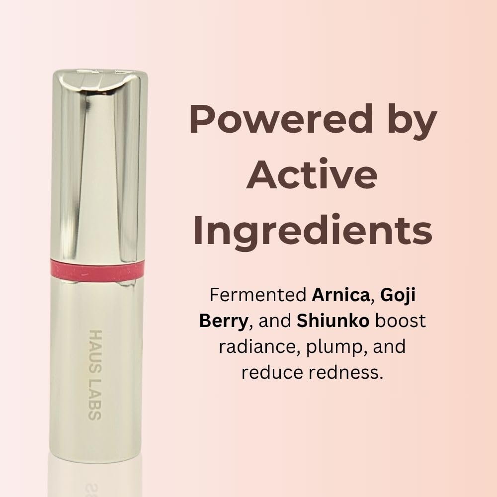 Haus Labs Color Fuse Longwear Hydrating Glassy Lip + Cheek Blush Balm Stick - Glassy Rosette - TrustMedUSA