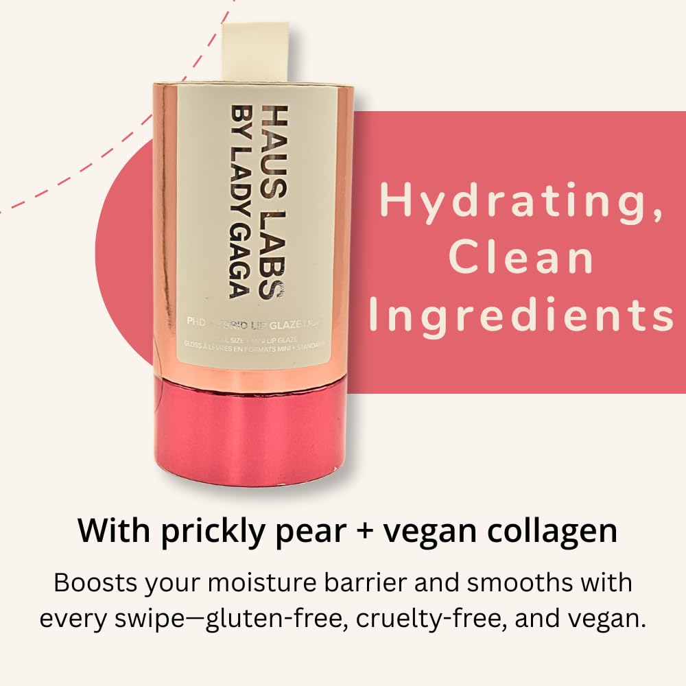 Haus Labs PHD Hybrid Innovation Plumping Lip Glaze Duo - Honey Shimmer Full Size & Persimmon Mini - TrustMedUSA