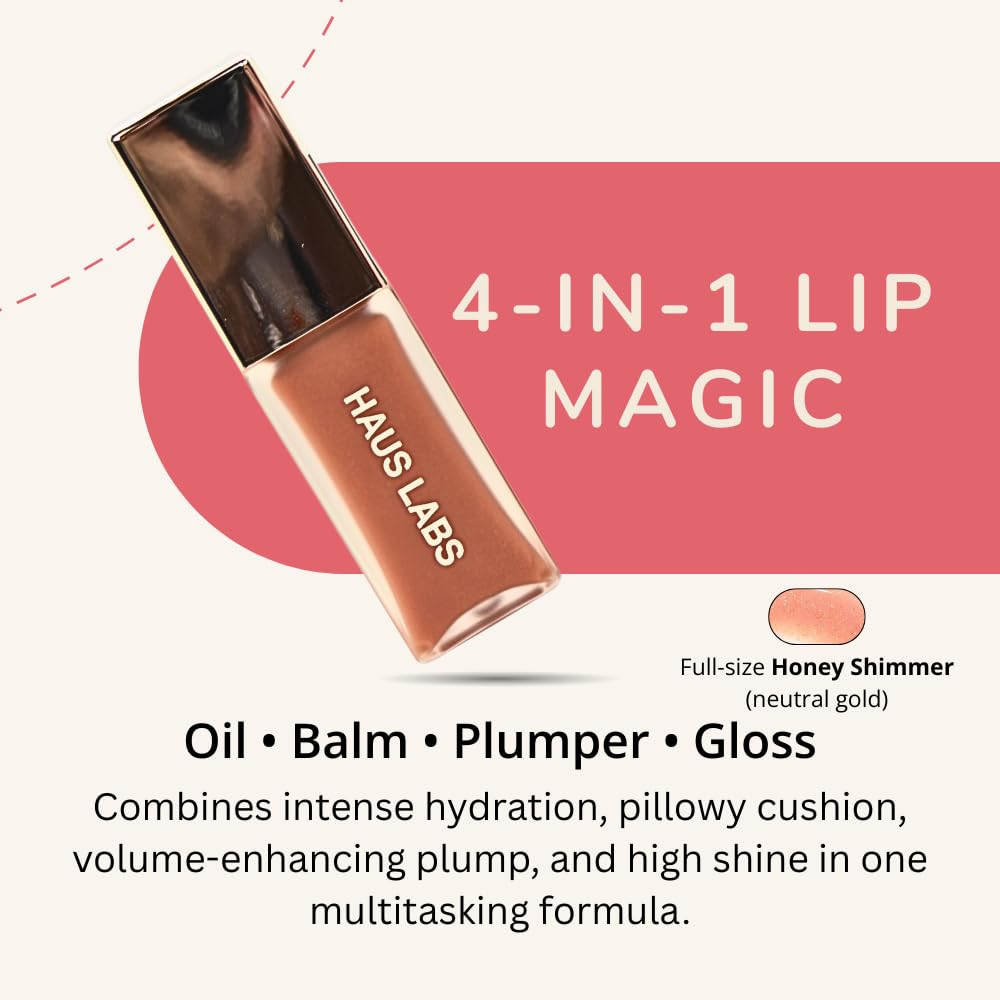 Haus Labs PHD Hybrid Innovation Plumping Lip Glaze Duo - Honey Shimmer Full Size & Persimmon Mini - TrustMedUSA