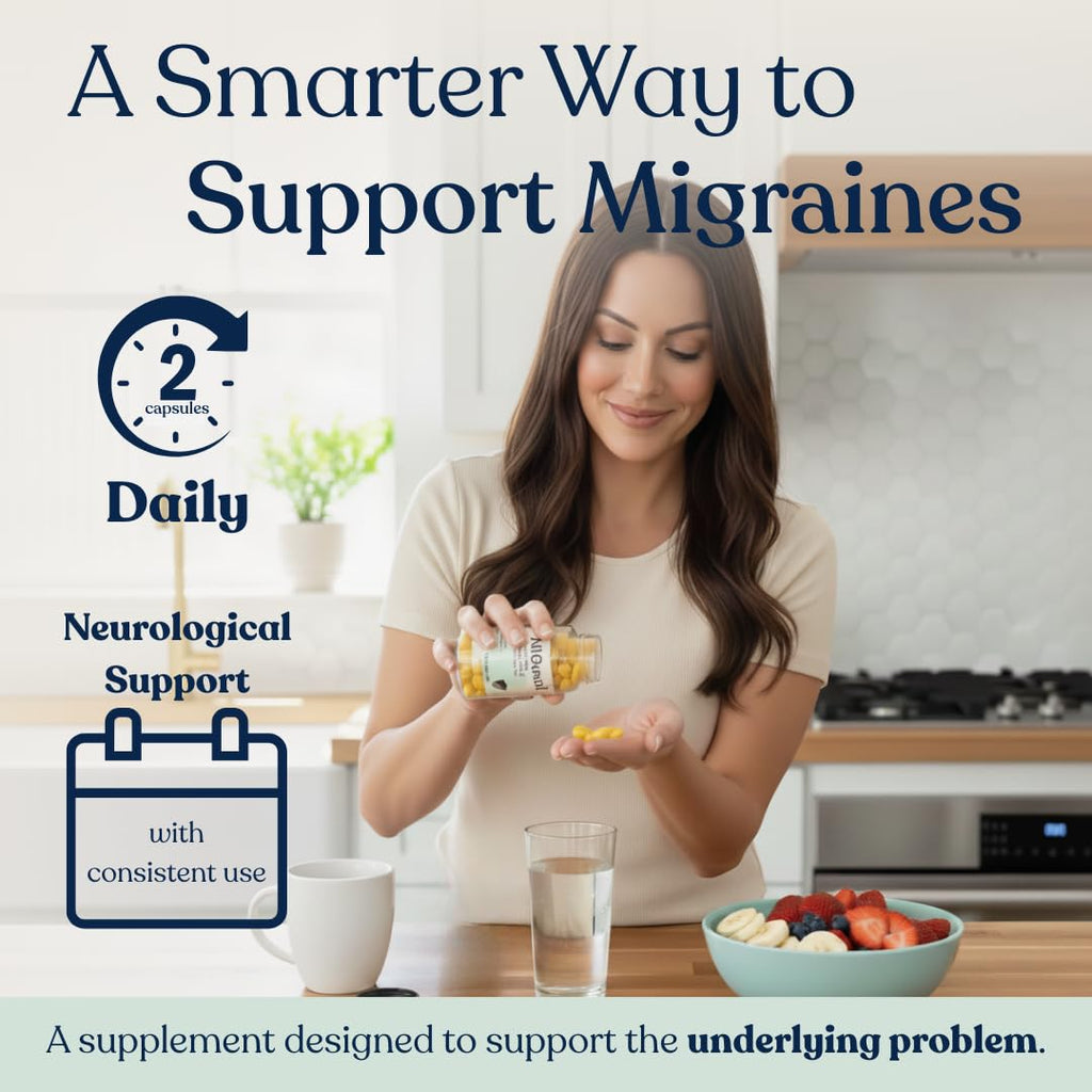 Headache and Migraine Relief Supplements - Drug Free Migraine Prevention Supplement - Natural Supplements for Migraine Headaches - Helps Reduce Frequency & Severity (60 Capsules) - TrustMedUSA
