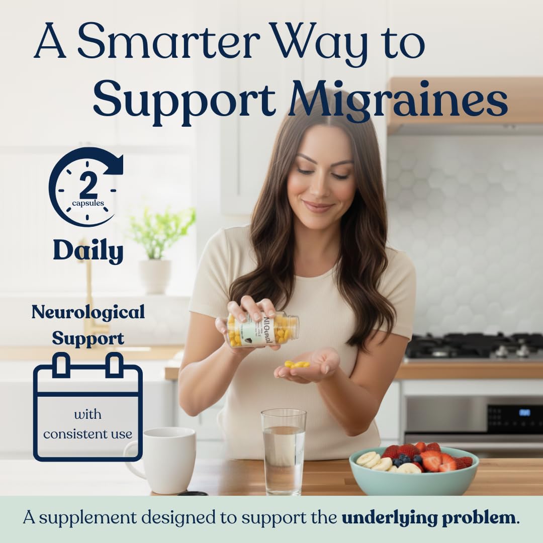 Headache and Migraine Relief Supplements - Drug Free Migraine Prevention Supplement - Natural Supplements for Migraine Headaches - Helps Reduce Frequency & Severity (60 Capsules) - TrustMedUSA