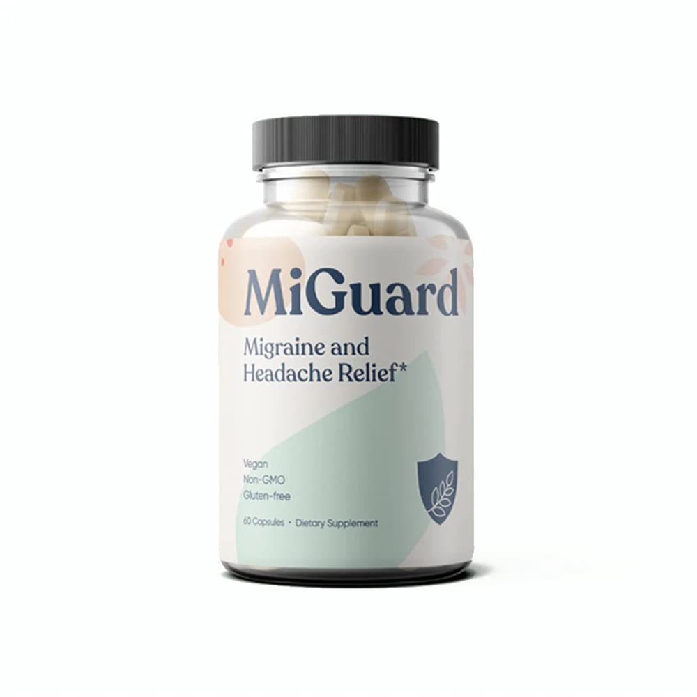 Headache and Migraine Relief Supplements - Drug Free Migraine Prevention Supplement - Natural Supplements for Migraine Headaches - Helps Reduce Frequency & Severity (60 Capsules) - TrustMedUSA