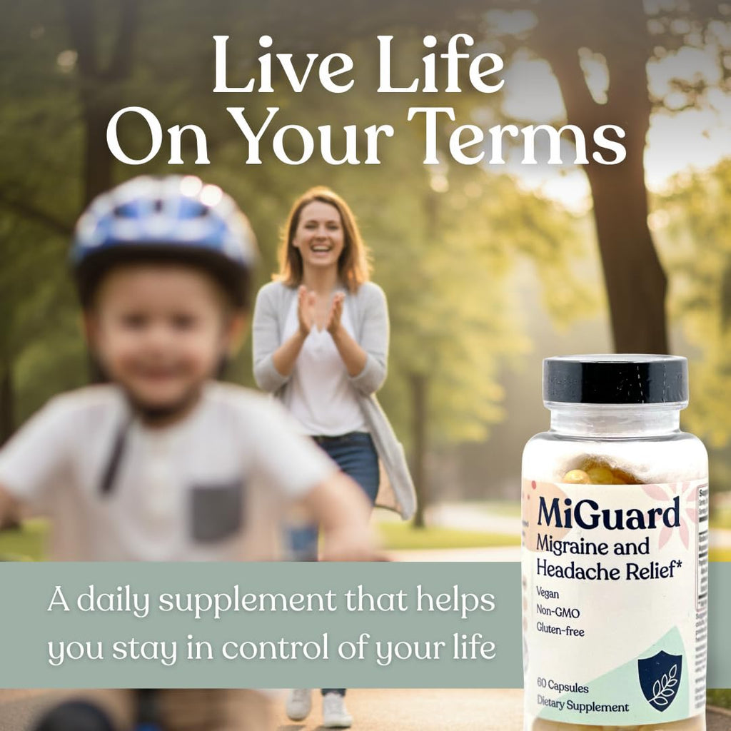 Headache and Migraine Relief Supplements - Drug Free Migraine Prevention Supplement - Natural Supplements for Migraine Headaches - Helps Reduce Frequency & Severity (60 Capsules) - TrustMedUSA