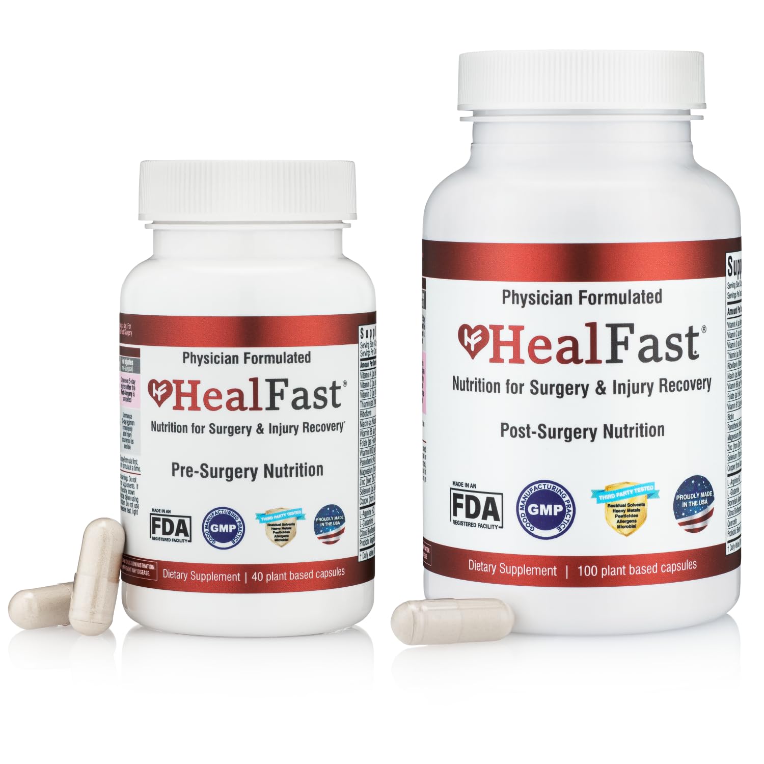 HealFast Complete Surgery & Injury Recovery Supplement: for Wound, Scar Treatment & Bruising w/Vitamins, Bromelain, Quercetin & Probiotics (Pre+Post Op) - TrustMedUSA