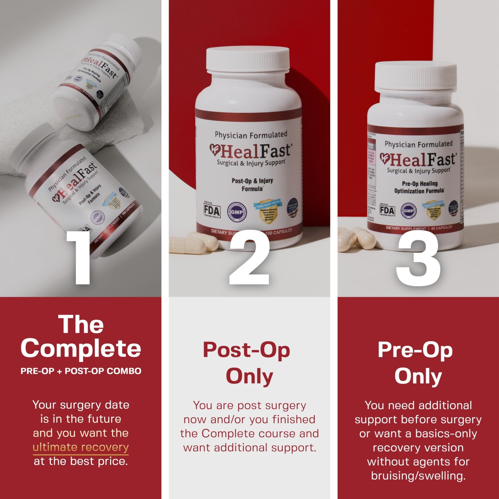HealFast Surgery & Injury Recovery Supplement (Pre-Op): Quercetin, Probiotics Supplement for Wound, Liposuction, Tummy Tuck, and BBL Post Surgery Supplies - TrustMedUSA