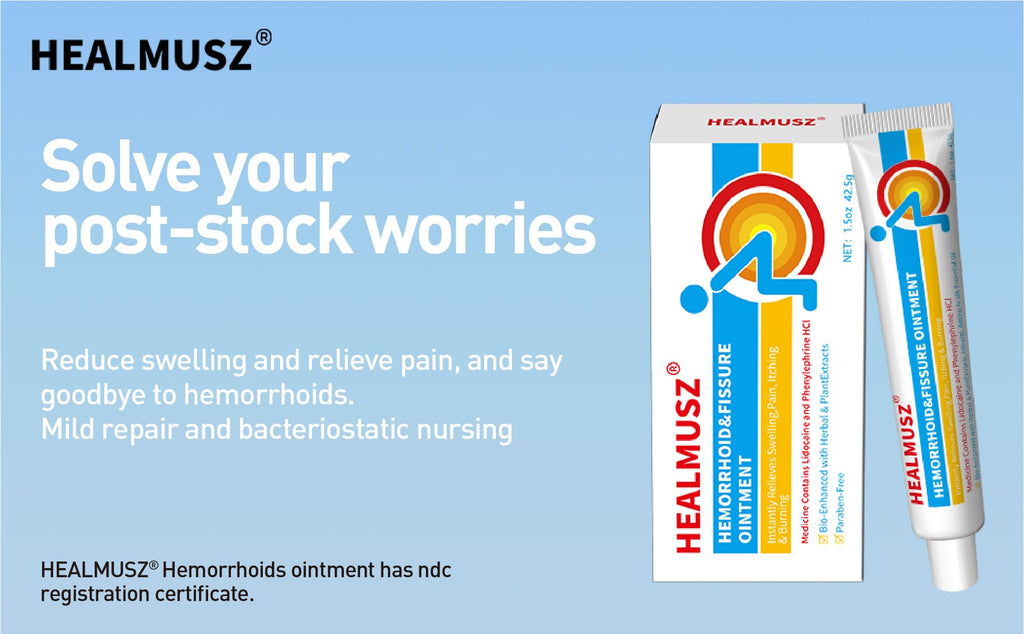 HEALMUSZ Hemorrhoid Fissure Ointment– Hemorrhoid Treatment and Hemorrhoid Cream with Lidocaine and Phenylephrine HCI for Fast Acting Relief of Pain, Swelling, Discomfort, and Itching(1.5 oz) - TrustMedUSA