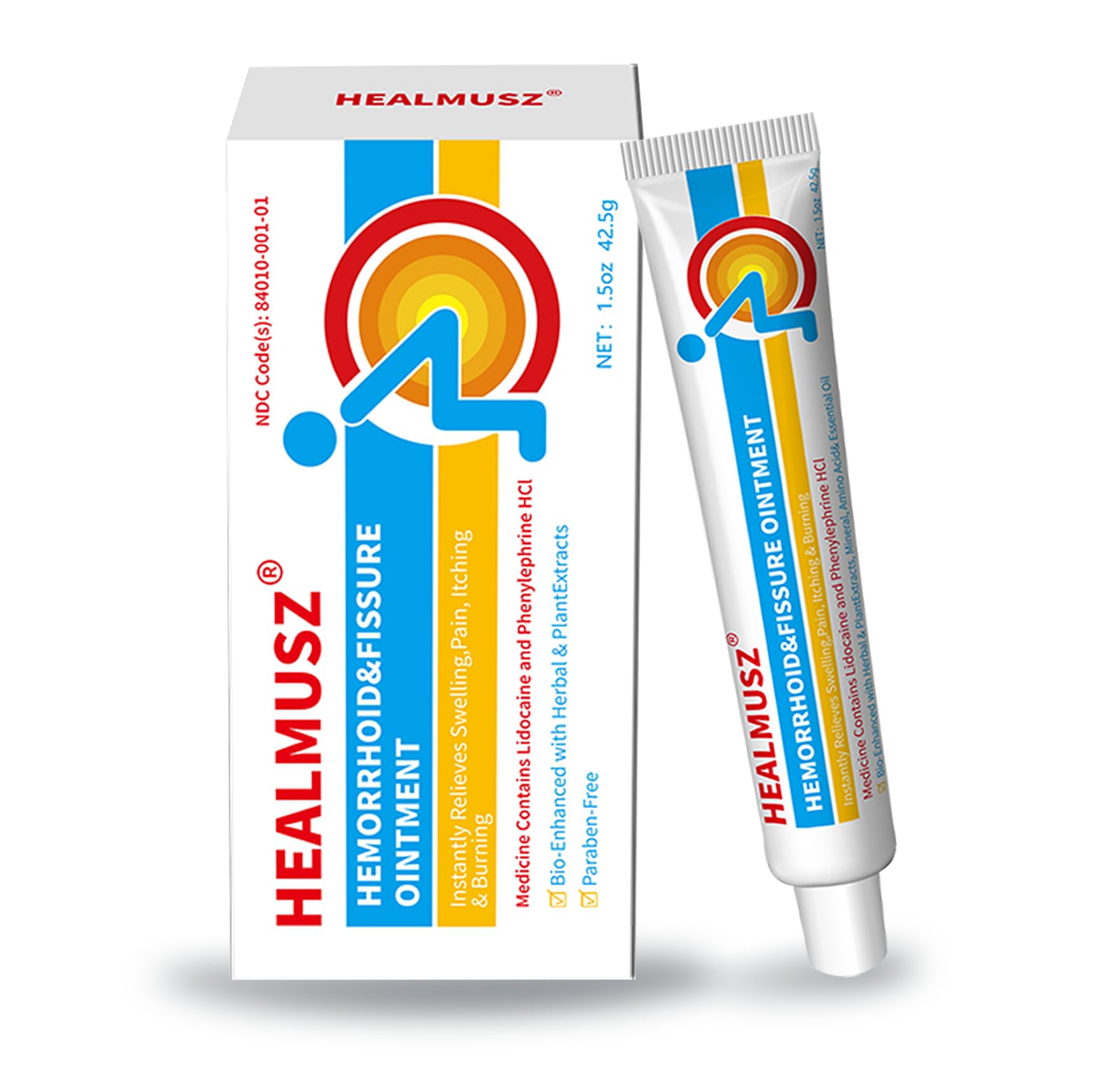 HEALMUSZ Hemorrhoid & Fissure Ointment,with 4% Lidocaine and Phenylephrine HCl,Fast Relief for Pain, Swelling, Discomfort & Itching | 1.5 oz - TrustMedUSA