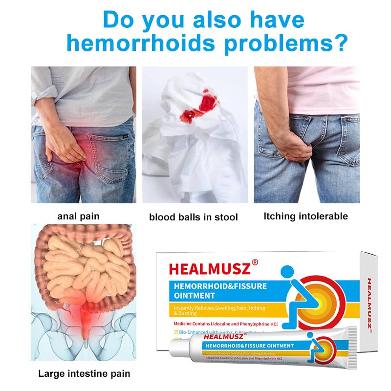 HEALMUSZ Hemorrhoid & Fissure Ointment,with 4% Lidocaine and Phenylephrine HCl,Fast Relief for Pain, Swelling, Discomfort & Itching | 1.5 oz - TrustMedUSA