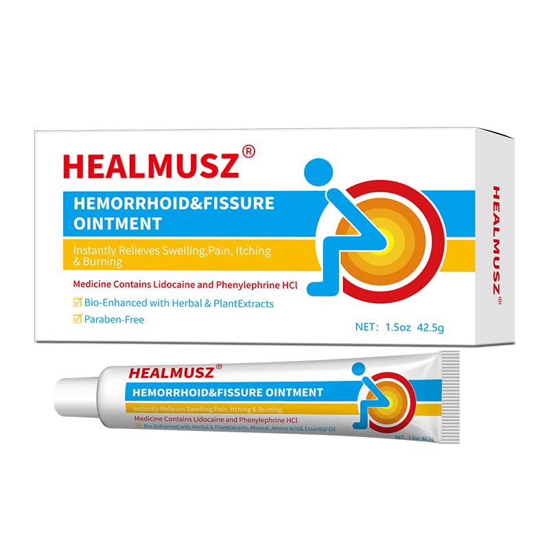 HEALMUSZ Hemorrhoid & Fissure Ointment,with 4% Lidocaine and Phenylephrine HCl,Fast Relief for Pain, Swelling, Discomfort & Itching | 1.5 oz - TrustMedUSA