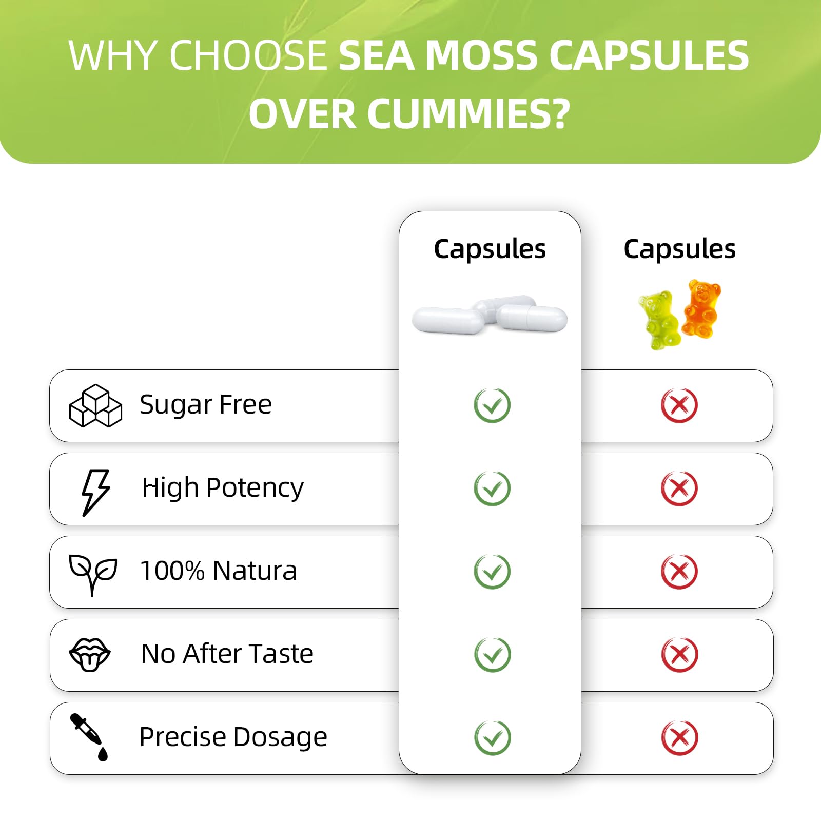 HEALOADING Sea Moss Capsules：Wildcrafted Organic Irish Seamoss & Bladderwack - Rich in Minerals, Supports Thyroid Health, Digestion, Skin & Immune System - Vegan, Non-GMO - TrustMedUSA