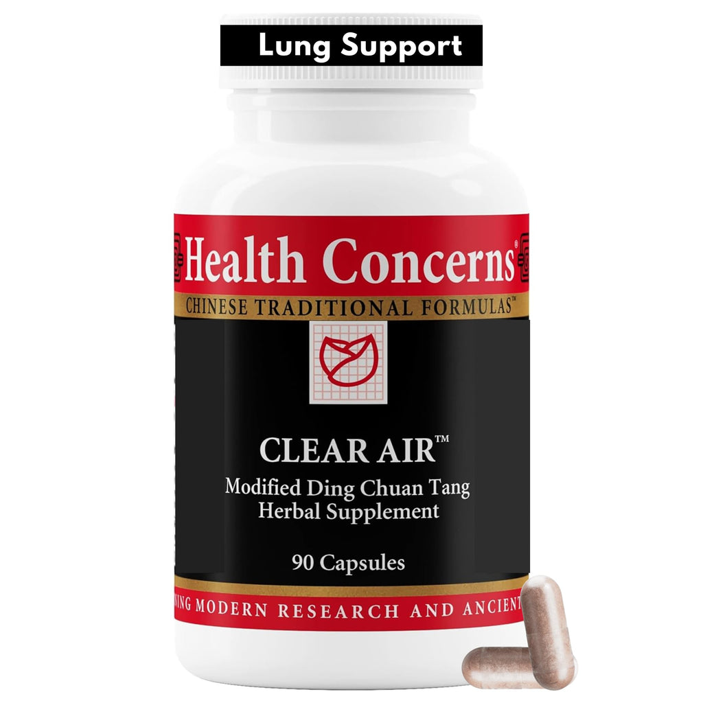 Health Concerns Clear Air - Cough & Phlegm Support Supplement - Marshmallow, Apricot, Bitter Orange, Garlic, Skullcap & More - Increases Oxygen Capacity & Reduces Mucus - 90 Capsules - TrustMedUSA
