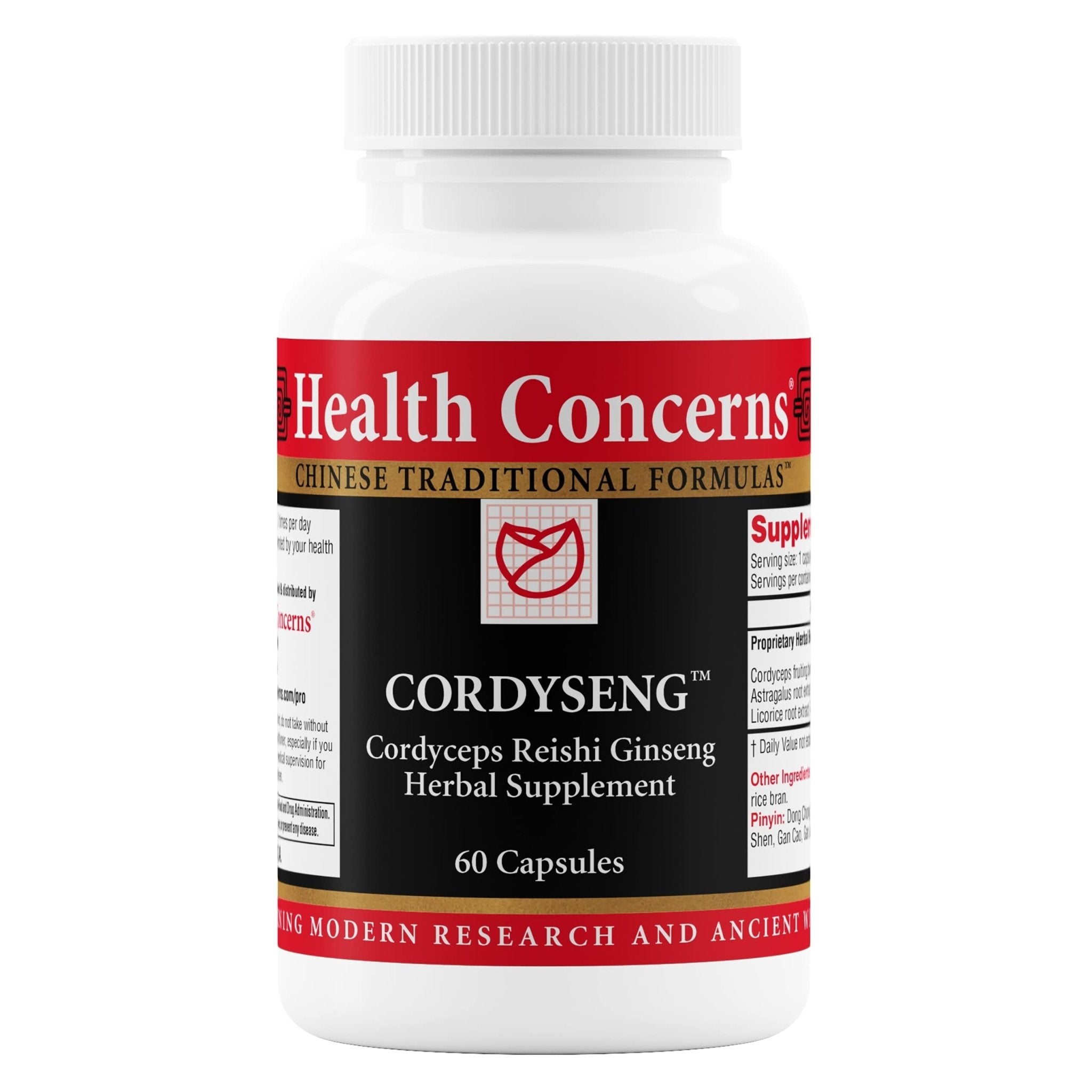 Health Concerns CordySeng – Immune System Support Supplement – Cordyceps Reishi Ginseng Astragalus Adaptogen Blend – Traditional Chinese Medicine – Respiratory & Energy Support – 60 Capsules - TrustMedUSA