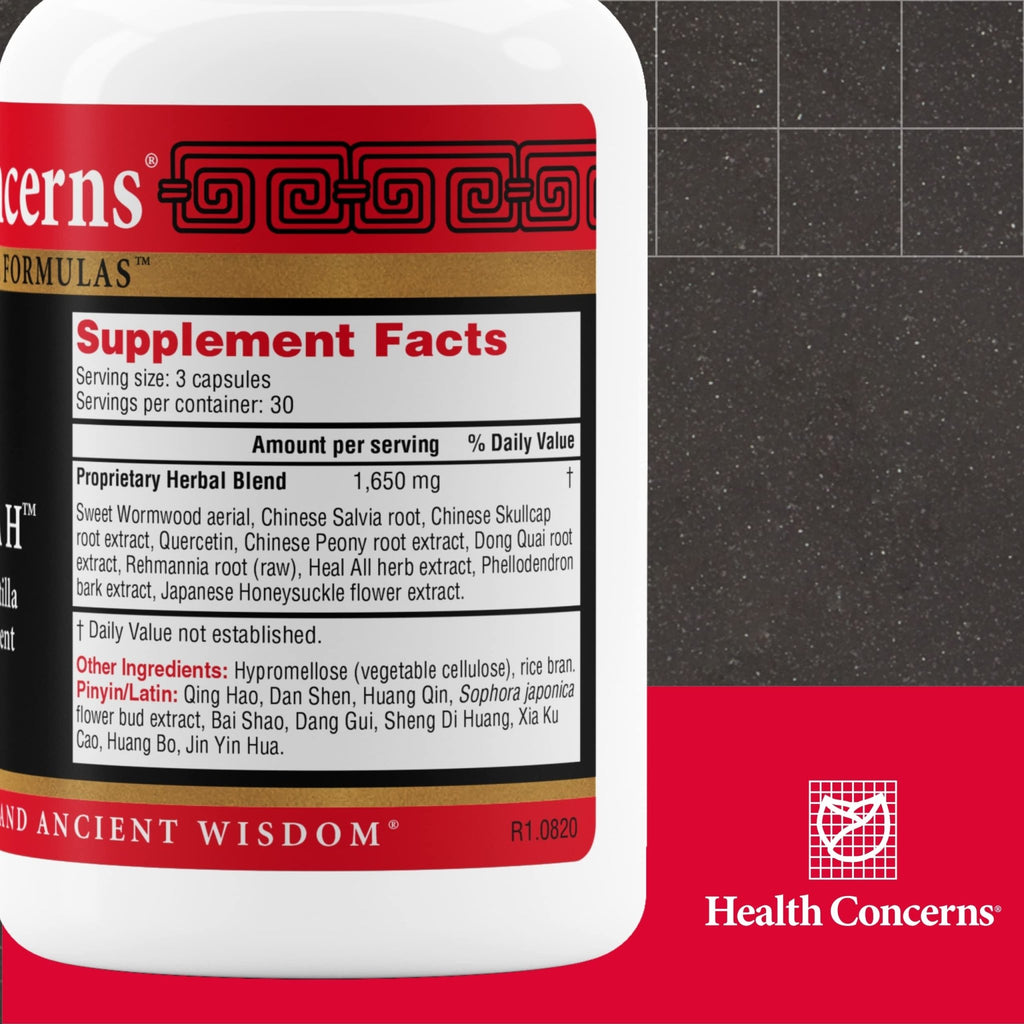 Health Concerns Formula H – Blood Circulation & Vascular Support – Vein Health Supplement – Herbal Formula with Quercetin & Skullcap Root – Chinese Traditional Medicine – 90 Capsules - TrustMedUSA