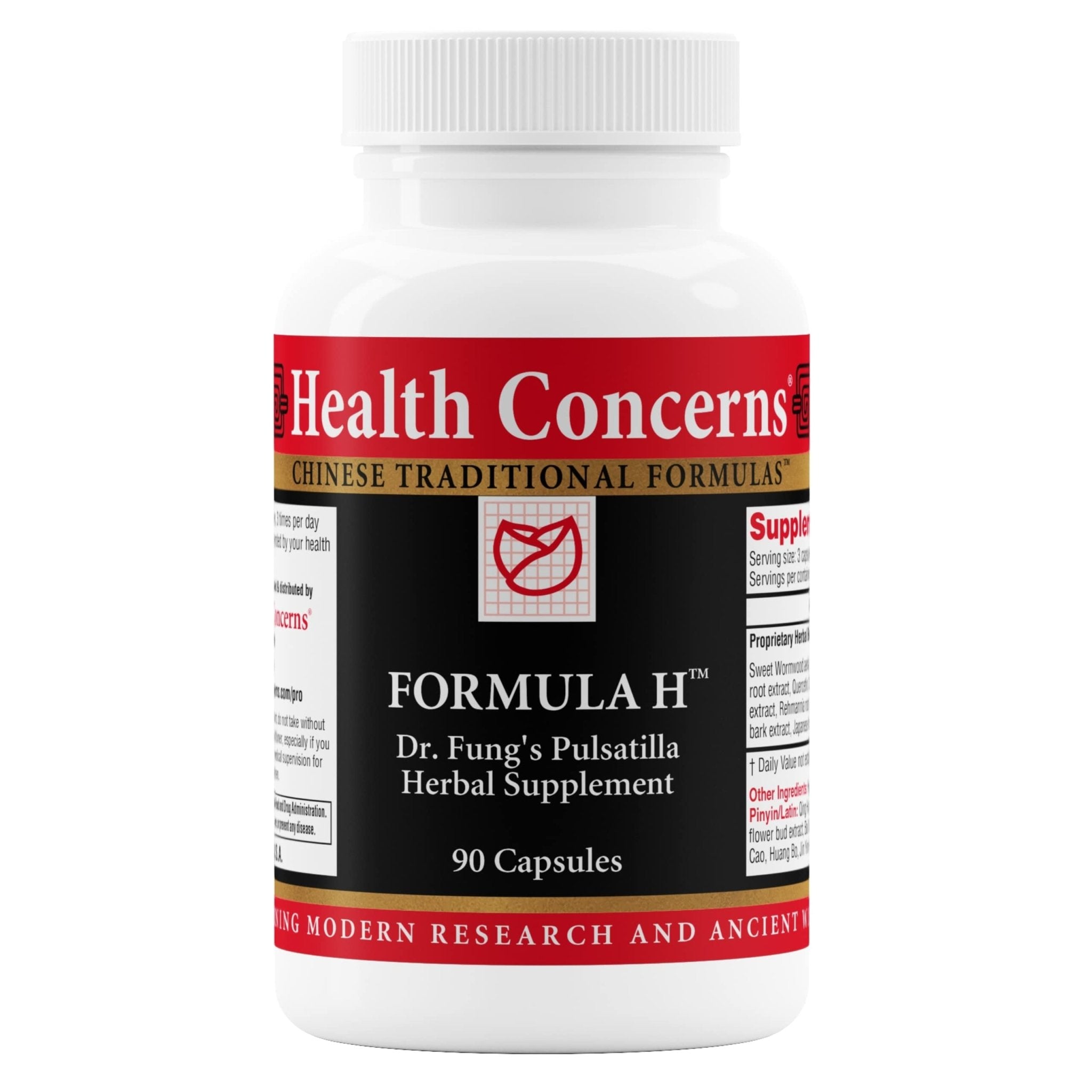 Health Concerns Formula H – Blood Circulation & Vascular Support – Vein Health Supplement – Herbal Formula with Quercetin & Skullcap Root – Chinese Traditional Medicine – 90 Capsules - TrustMedUSA