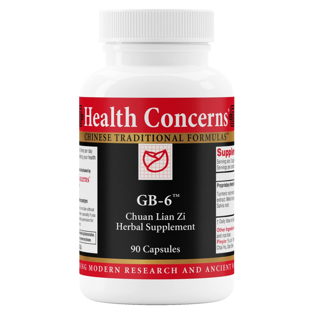 Health Concerns GB-6 – Gallbladder Support Supplement – Chuan Lian Zi Herbal Formula – Natural Gallstone Support – Bupleurum, Turmeric, Dandelion Root Extracts– Chinese Herbal Capsules – 90 Capsules - TrustMedUSA